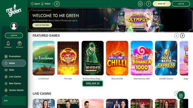Mr Green - betting utan svensk licens trustly screenshot